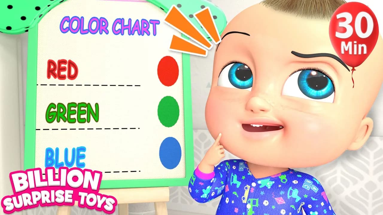 Color Learning Song - BillionSurpriseToys Nursery Rhymes, Kids Songs