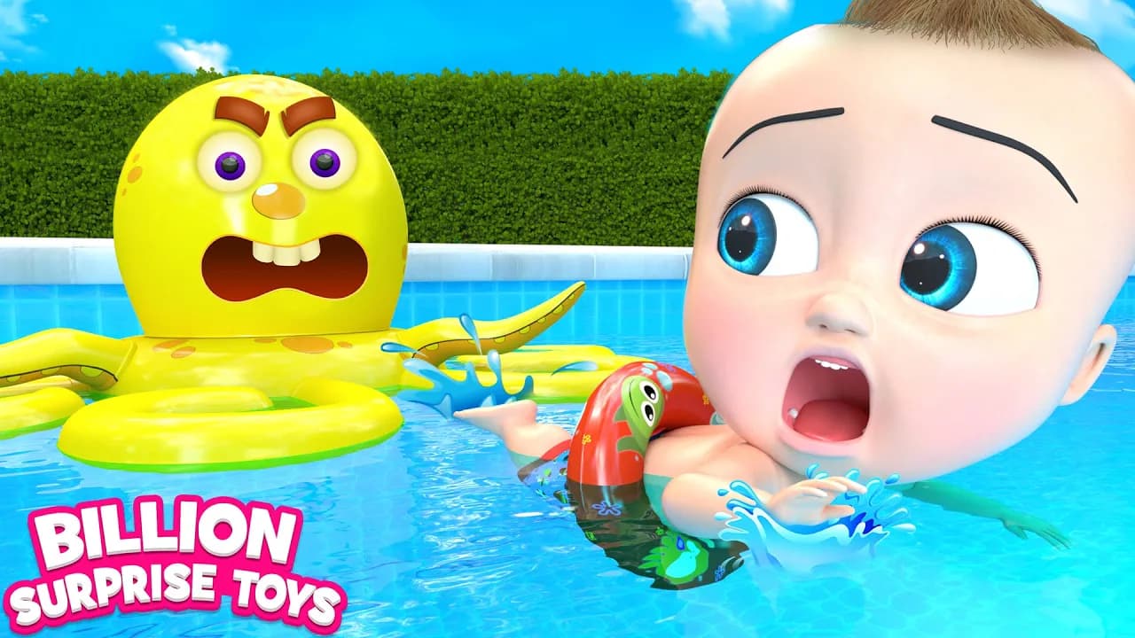 Little Johny and family are having poolside fun in a kid-friendly swimming pool! BillionSurpriseToys